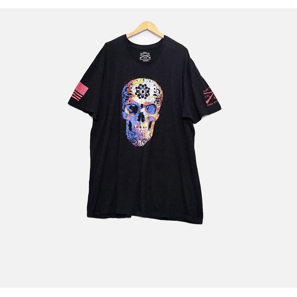 Grunt Style T Shirt Mens 4XL Black Short Sleeve Crew Neck Spooky Sugar Skull